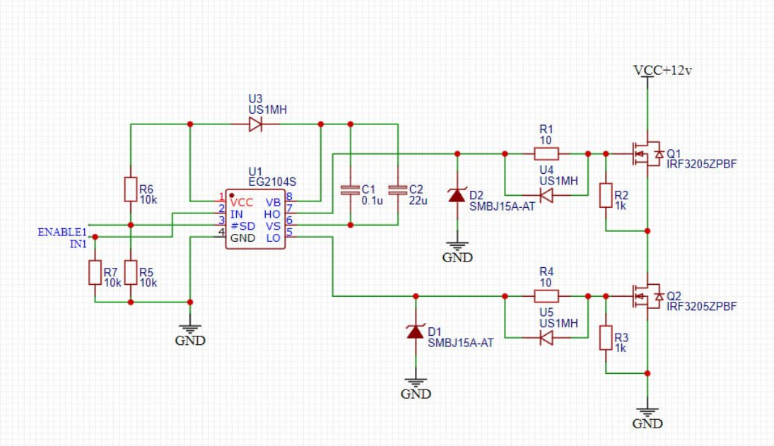 Схема для EG2104S на IRF3205