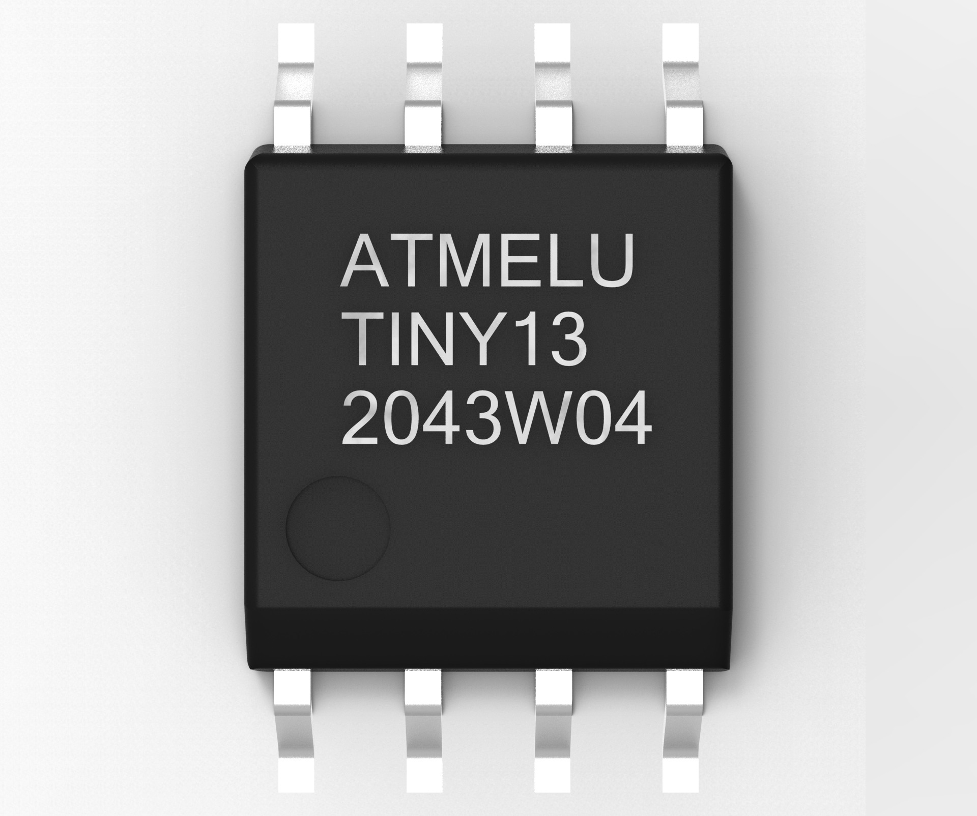 Микроконтроллер ATtiny13 вид с верху